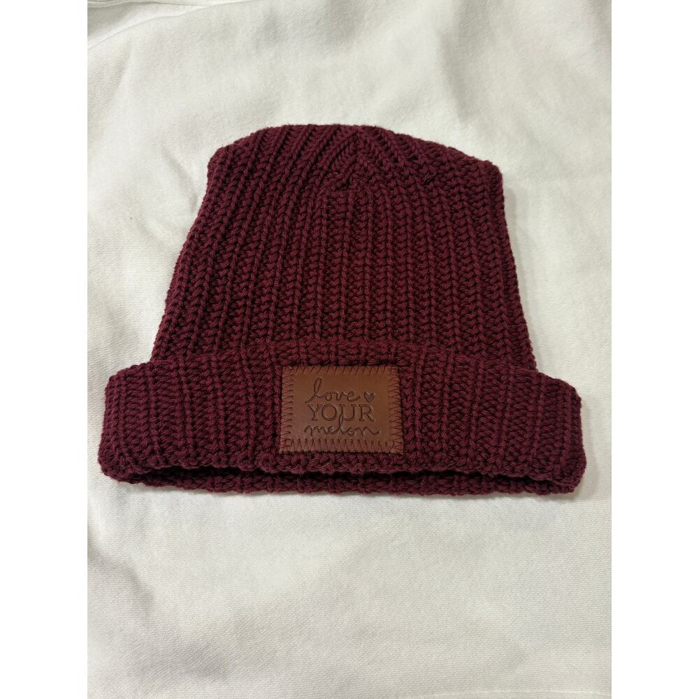 Love Your Melon Cuffed Knit Hat - Maroon - Picture 2 of 6
